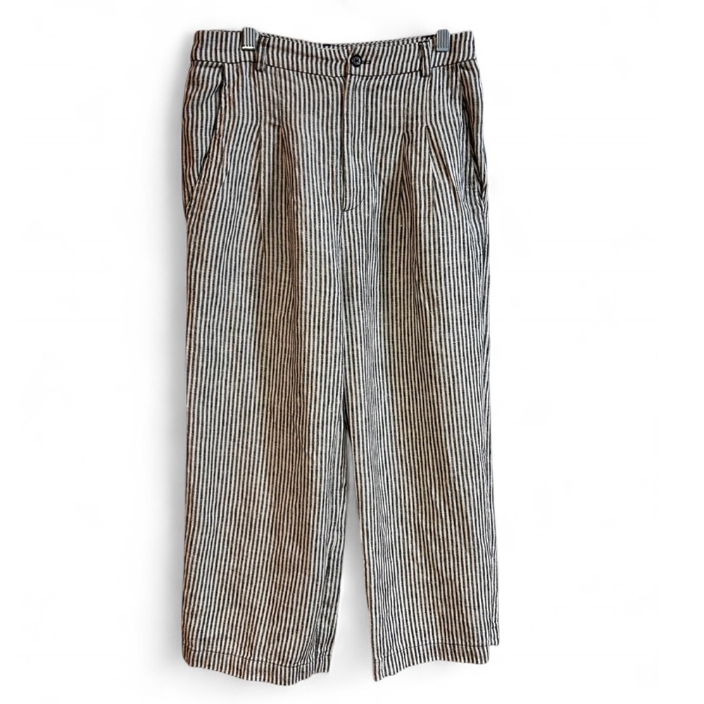 Reformation Black and White Striped Chinos